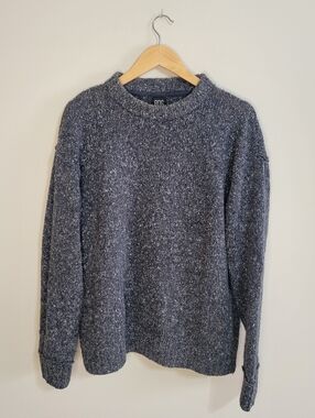 BDG Men's Crewneck Sweater in Speckled Navy
